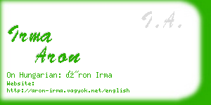 irma aron business card